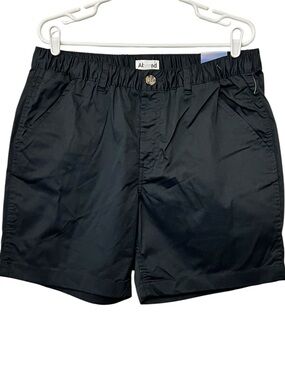 Abound Men's Pull-On Shorts, Functional Zipper, Elastic Waistband, Black, Sz Med